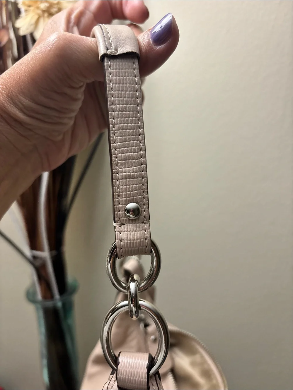 Coach Leather Kristen Hobo Shoulder Bag in Taupe - Women's Everyday Hobo